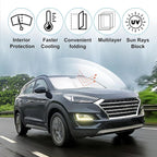 Windshield Sun Shade Sunshade for 2016-2021 Hyundai Tucson | Full covered for windshield, Foldable & Durable, Block UV Rays, Reduce Heat, Easy to install, Keeps Car Cooler - Image 2