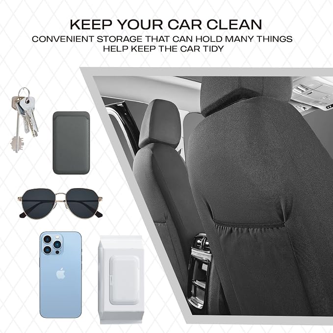Skechers Work Seat Covers, Leather Car Seat Covers 5-Times Stronger Built-in Webbing, Oxford Fabric Front Seat Cover, Airbag Compatible, Automotive Comfort for Cars, Trucks, SUVs,Mint - Image 8