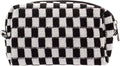 PAZIMIIK Checkered Makeup Bag for Purse Portable Zipper Make Up Pouch Small Cosmetic Case for Travel Accessories (Black) | Cute Zipper Makeup Organizer for Women, Travel Essentials, Toiletries, Makeup Brushes, Beauty Accessories&Bridesmaid Gifts by PAZIMIIK