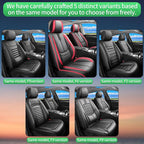 Fit Kicks Car Seat Covers for Nissan Kicks 2018-2024 2025 2026 -Upgraded Premium Waterproof & Breathable Leather,Airbag Compatible,All-Weather Seat Cushion Protector,2 Front/Black-Red - Image 9