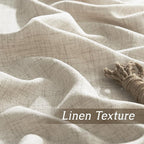 RYB HOME Natural Beige Linen Sheer Curtains 102 inches Long for Living Room | Weave Textured, Rod Pocket, Light Filtering, for Dining Room, W52 x L102, 2 Panels Set - Image 5