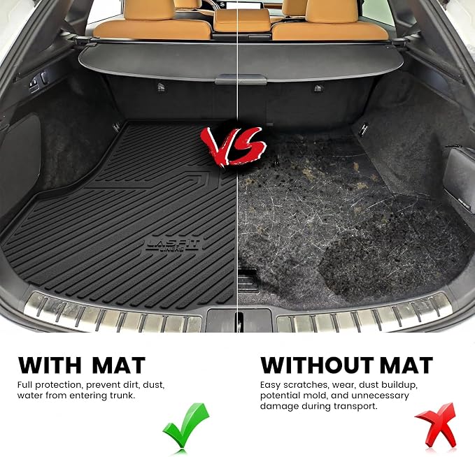 LASFIT Cargo Mat for 2023-2026 Lexus RX RX350 RX350h RX500h, Black | All Weather RX350 RX350h Custom Fit TPE Cargo Liner, Full Coverage Secure-Fit Trunk Liner, Easy to Wash - Image 6