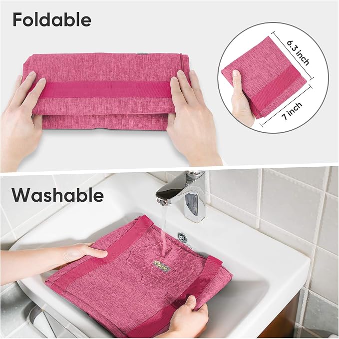 BALEINE Extra Large Storage Tote with Zippers & Carrying Handles, Heavy-Duty Oxford Fabric Moving Bags for Laundry, Space Saving, Storage, 2-Pack, Berry Red - Image 2