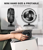 JZCreater USB Desk Fan, USB Fan Mini, 360 Rotation Desktop Fan with 3 Speed, Table Personal Cooling Fan, Quiet Mini Desk Fan, USB Powered, Small Fan for Home Office Bedroom Car Travel,Black+Black - Image 6