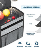 Capolo Car Trash Can with Lid, Leakproof Car Garbage Can Car Trash Bag | Trash Can for Car, 3 Mesh Pockets, Mini Hanging Vehicle Car Trash Bin, for Back/Front Seat (Silver Glitter,2.5 Gal) - Image 4