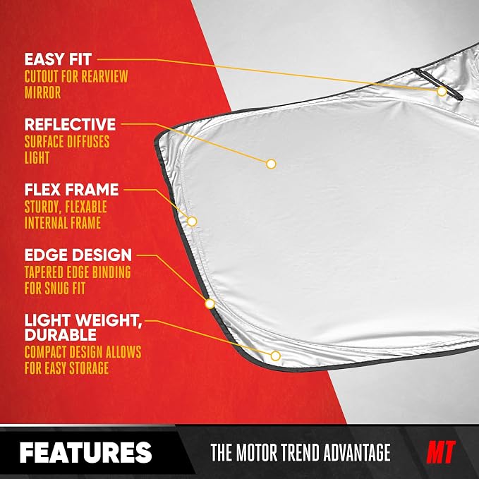 Motor Trend Custom Fit Dodge Ram 1500 Windshield Sun Shade - Fits All (2011-2018) Trims - Foldable Pop-Up Car Windshield Sunshade Dodge Ram 1500 Accessories - Automotive Ram Truck Interior Protection - Image 6