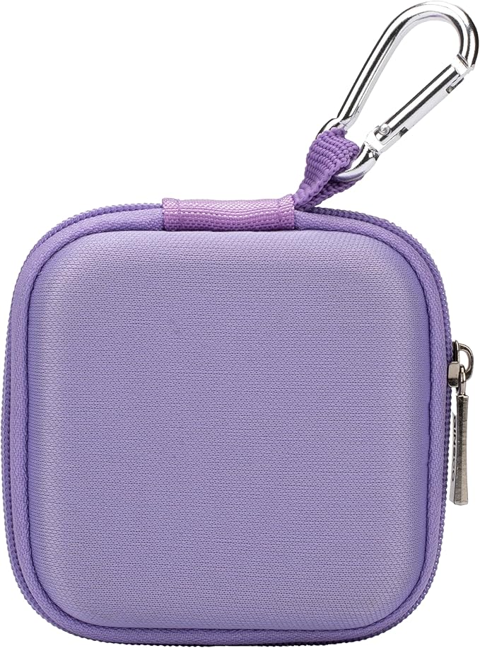 Ginsco Mini-Portable Hard Shell Square Earbuds Case for Apple EarPods/Samsung Galaxy Wired/Wireless Earbuds, Cell Phone Accessories Organizer with Carabiner for Earphones by Ginsco