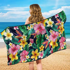 Tropical Hibiscus Car Seat Towel Sweat Auto Seat Towel Protector | Hibiscus Floral Auto Front Seat Protector with Storage Bag Car Interior Accessories Sweat Car Seat Cushion Towel - Image 5