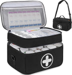 Medicine Storage Bag, 2 Layer Pill Bottle Organizer Storage Bag Empty | Lockable Medical Travel Bag with Adjustable Divider, Suitable for Pills, Vitamins, Fish Oil, Medical Supplies by WELIDAY