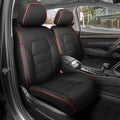 MotorBox Cabin King Crimson Trail Leather Seat Covers for Trucks & Cars | Black and Red Car Seat Covers, Waterproof Leather Seat Covers, Car Accessories, Seat Protector, Universal Fit by Motorbox