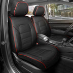 MotorBox Cabin King Crimson Trail Leather Seat Covers for Trucks & Cars | Black and Red Car Seat Covers, Waterproof Leather Seat Covers, Car Accessories, Seat Protector, Universal Fit by Motorbox