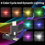 BFXM Mini USB Car Light, 5V USB Light for Car, 8 Switchable Colors | Car Lights Interior, USB LED Light, Fit for Car, Laptop Keyboard, Home Office, Plug-and-Play Type-C Port - Image 3