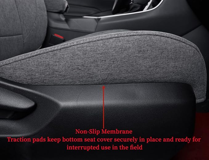 coverdream Corolla Seat Covers Full Set for 2020-2025 2026 Toyota Corolla SE,SE Apex,Nightshade,FX and 2023-2026 XSE Seat Cover,Fully Covered,Breathable Polyester Car Seat Protector (Gray) - Image 2