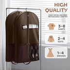 Lazebox 43" Travel Garment Bag with Accessories Zipper Pocket, Heavy Duty Suit Bag for Suits, Tuxedos, Dresses, Coats, Brown, 1 pack - Image 2