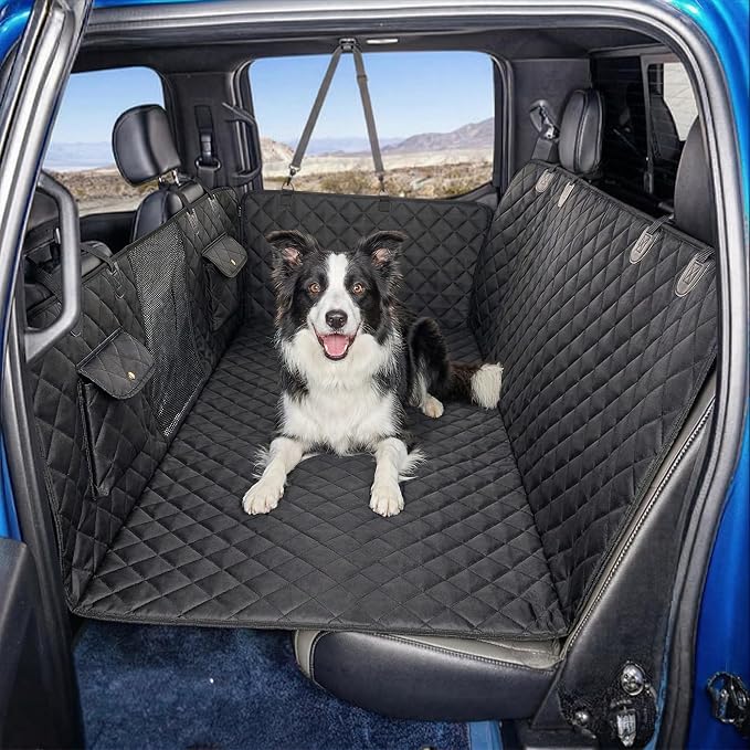 Pryze Dog Car Seat Cover for Back Seat with Mesh Window & Side Flaps | 100% Waterproof Dog Hammock for Cars Trucks & SUVs | 600D Heavy Duty Scratch Proof Nonslip | Easy Install & Machine Washable by Unknown