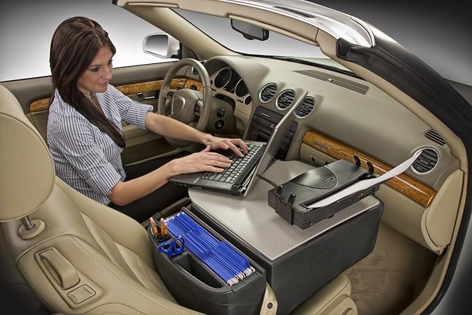 AutoExec Roadmaster Car Desk for Your Vehicle Workstation and Mobile Office, with Printer Stand - Image 2