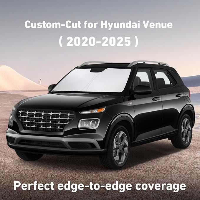 EcoNour Windshield Sunshade Compatible for Hyundai Venue 2020-2024 2025 | Sun Visor for Front Windshield & Window Sun Shade Cover, UV Heat Blocker & Protector, Car Accessories - Image 2