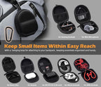 Ginsco 2026 Hard Shell Earbuds Case for Wired/Wireless Earphone, Portable Travel Tech Cable Cord Organizer, Backpack-Style Storage Pouch with Carabiner for Apple EarPods - Image 4