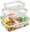 Clear Hard Shell Organizer Cases, 3 Pack with Handle | Durable PET shell with water-resistant, scratch-resistant surface for travel, toiletries, electronics and toys by Unknown