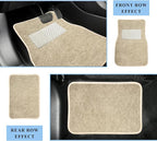 4PCS Car Floor Mats, Waterproof Non-Slip Car Floor Liners with Safety Heel Pad, All-Weather Wear-Resistant Mats Heavy Duty Universal Carpets for Truck SUV Van Sedan (Beige) - Image 5