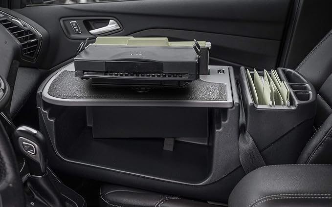 AutoExec AE-FMEF-PS-GT Efficiency FileMaster Car Desk for Your Vehicle Workstation and Mobile Office, with Printer Stand - Image 2