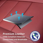 coverdream Full Set Leather Seat Covers for Toyota Corolla 2023-2026 LE Sedan(Not fit Hybrid),Airbag Compatible,Waterproof Car Seat Protector,Fit Like A Glove(Win red) - Image 2