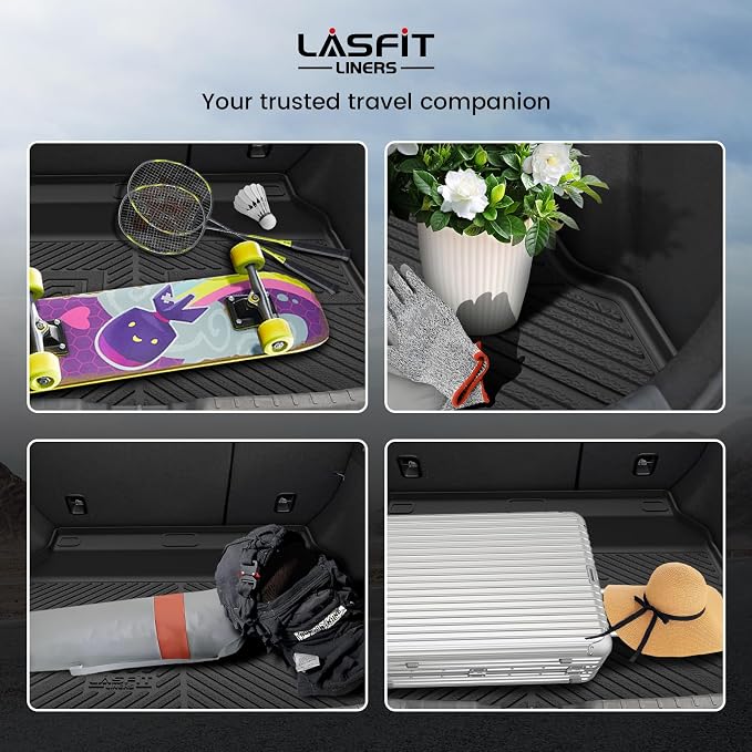 LASFIT All Weather Cargo Mats for Honda Civic 2022-2026 - Hatchback | Full Surround TPE Mats, Tall Walls, 3D Custom Fit, Non-Slip, Easy Clean, Tool-Free Install, Vehicle-Specific Accessories - Image 8