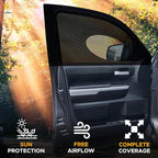 EcoNour Car Front Side Window Sun Shades Compatible for Toyota Tundra | 2 Pack Breathable Super Stretchy Mesh Sun Shade | Heat Block UV Protection Car Window Screen Covers | Mosquito Net Curtains - Image 2