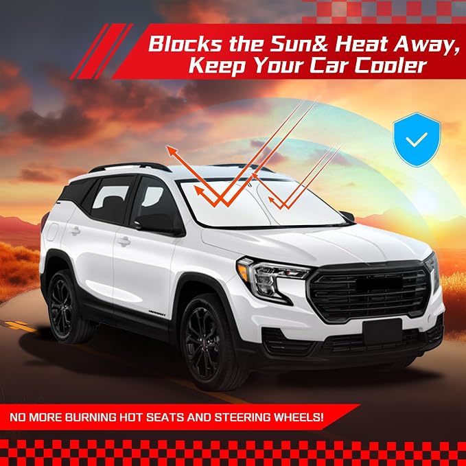 ARISMOTOR Windshield Sun Shade for GMC Terrain 2018-2025 | Custom Fit, Foldable, Front Window Sunshade Sun Visor Protector, Block UV Rays, Keep Car Cooler - Image 7