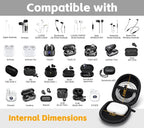 Ginsco 2026 Hard Shell Earbuds Case for Wired/Wireless Earphone, Portable Travel Tech Cable Cord Organizer, Backpack-Style Storage Pouch with Carabiner for Apple EarPods - Image 2