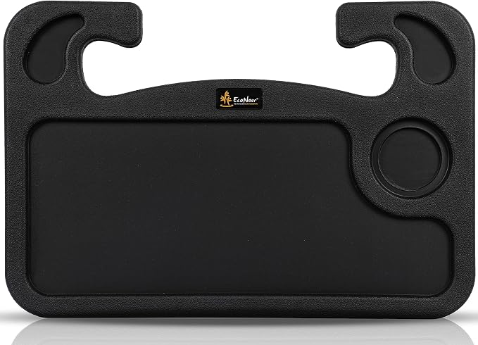 EcoNour Car Tray for Laptop Mount with Pen Holder | Food Tray for Eating with Drinks Holder | Car Tray for Laptop Mount with Pen Holder | Food Tray for Eating with Drinks Holder | Multipurpose Travel Car Accessories by EcoNour