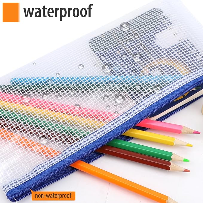 YOPCDJ 30PCS Mesh Zipper Pouch Bags Small, Zipper Pencil Pouches, 9.3 x 4.7 inch Clear Pencil Pouch Bulk, Clear Bags with Zipper for Travel Storage and Classroom Organization - Image 4