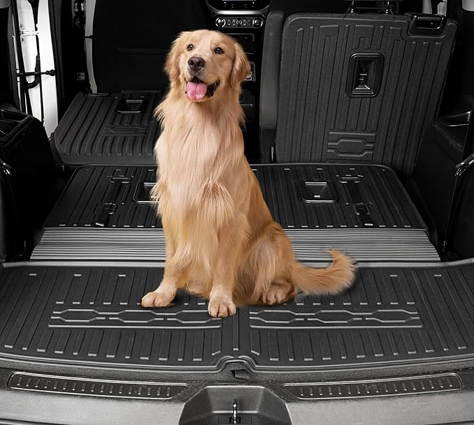 Cargo Mat for GMC Acadia 2017-2023 Accessories 6/7 Seats | One-Piece Cargo Liner & Rear Seat Back Protector, All Weather TPE, Non Slip & Odorless & Scratch Proof, Quick Clean - Image 6
