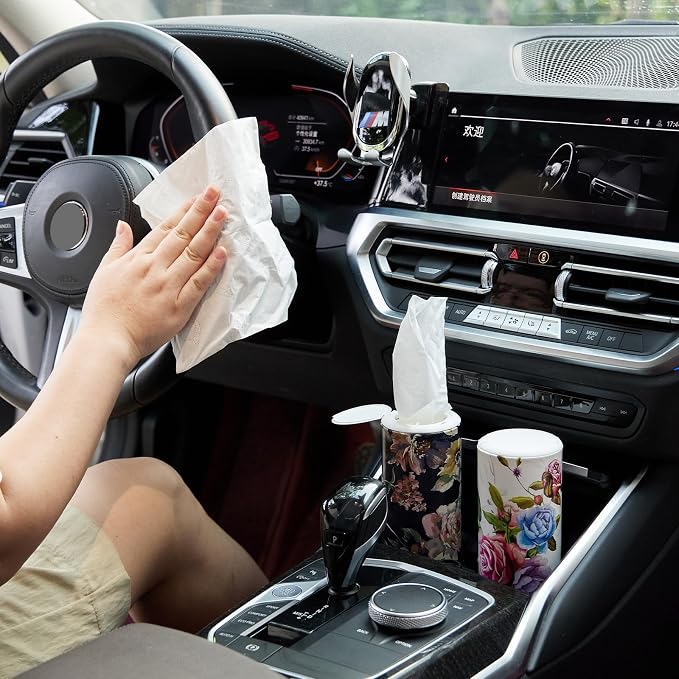 Facial Tissue Cylinder Holder with Cap, Travel Tissue Tubes Box Container, Suitable for Car Cup Holder (4 Pack, 200 Sheets) - Image 6