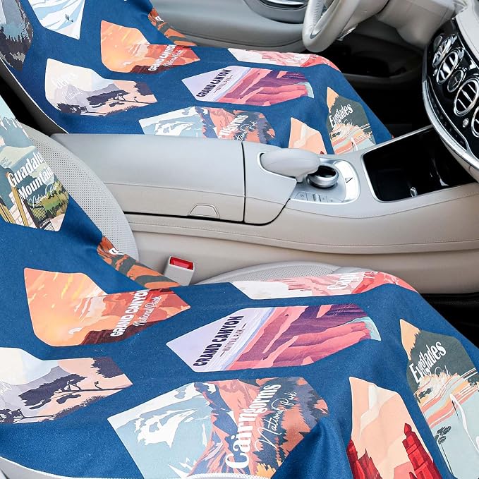 1 Pack Car Seat Towel Cover with Storage Bag, Multi National Parks 1 Style | 63 x 32 in Car Towel Seat Cover Non Slip Waterproof, Gym Workout Swimming Running, Machine Washable Sweat Absorbent Protector - Image 5