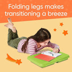HearthSong Foldable Lap Desk for Kids with Storage - Ideal Floor Desk for Drawing, Studying, Portable Folding Travel Lap Table, Versatile Bed Desk & Lap Tray, Green - Image 4