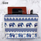 Elephant Cosmetic Bags For Women, Ethnic Geometric Elephant Roomy Makeup Bag Toiletry Bag Accessories Organizer Storage Bags Makeup Pouch For Travel Business Gym Camping Bathroom, Blue - Image 4