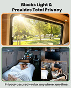 MELIPRON Sliding Door Window Cover Fit for Mercedes Sprinter NCV3 & VS30 | 2007-2026, 2 Folding Ventilation Panels, Magnetic Insulated Blackout Privacy Sun Shade for Campers & Van Lifers, Gray - Image 3