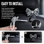 2-Pack Bling Car Seat Headrest Hooks, S Type Crystal Seat Back Hangers, Vehicle Seat Back Storage Hooks, Universal Car Rear Seat Organizer for Handbag, Purse, Coat, Grocery Bags (White) - Image 6