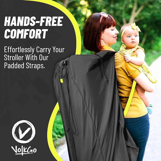 Super Extra Large Stroller Bag for Airplane with Padded Backpack Shoulder Straps, Double Stroller Cover for Air Travel, Jogger & Carrier - Fits All, Gate Check Bag, Waterproof Travel Cover. - Image 4