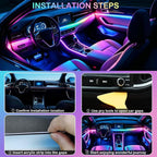 Interior Car LED Strip Light with Wireless APP, RGB 10 in 1 Acrylic LED Light for Car with Dynamic Dreamcolor, Dual Zone Control Car Ambient Lighting Kits, Inside Neon Strip with Music Mode (10 in 1) - Image 8