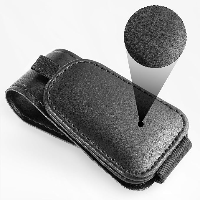SINGARO 1 Pack Sunglass Holder for Car Visor Sunglasses Holder Clip, Universal Non-Slip Magnetic Leather Glasses Eyeglasses Hanger Mounter, Truck Interior Car Visor Accessories for Woman Man, Black - Image 5