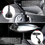 Frienda Car Cup Holder Tray, Eating Table with Phone Slot, 360 Swivel | Universal Fit Vehicle Boats Golf Carts, Adjustable Height Angle, Lap Dining Surface Adults Drivers, Durable Black Finish - Image 6