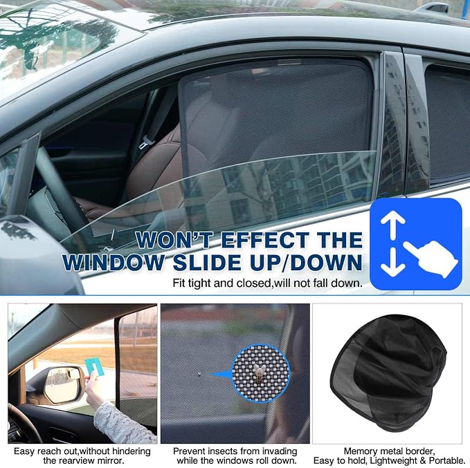 Cartist Car Window Shades for Honda CR-V CRV 2017-2022 Accessories, Side Rear Window Covers Sun Shade Breathable Magnetic Mesh Shades Sunshade Protector UV Rays Privacy Protection 4PCS - Image 4