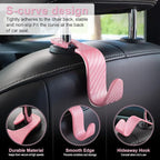LivTee Car Purse Hook, Headrest Hook for Car, 4 Pack Universal Auto Car Seat Headrest Hook Hangers Organizer for Purse Coat Umbrellas Grocery Bags Handbag, Car Accessories - Carbon Fiber Pink - Image 2