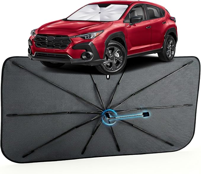 Car Windshield Sun Shade Umbrella for Subaru Crosstrek 2013-2026, 1:1 Fit | [Reflective Coated Fabric] Car Shades Sun Visor Keep Car Cool and Protects Interior, Sunshade Umbrella for Front Window by MakeLifeBetter