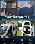 MELIPRON Sliding Door Window Cover Fit for Mercedes Sprinter NCV3 & VS30 | 2007-2026, 2 Folding Ventilation Panels, Magnetic Insulated Blackout Privacy Sun Shade for Campers & Van Lifers, Gray - Image 9