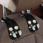 CoBak Purse Hook for Car - Universal Premium Stitched Leather and Aluminum-Magnesium Alloy Double Car Seat Back Storage Hook for Purses, Handbags, Bags (2 Pack),Daisy by PopulartabletcasebrandWegivepeoplethebestdesignofprotectingvariouselectronicdevices