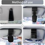 TILDOSAC Sunglasses Holder for Car Visor, Leather Magnetic Sunglass Holder for Car with Clip, Black - Image 3