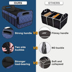 Deosk Car Trunk Organizer for SUV, Car Organizers and Storage with Reinforced Handles, Car Accessories for Women/Men 50L Waterproof Polyester Trunk Organizer(Medium, Dark Blue) - Image 2